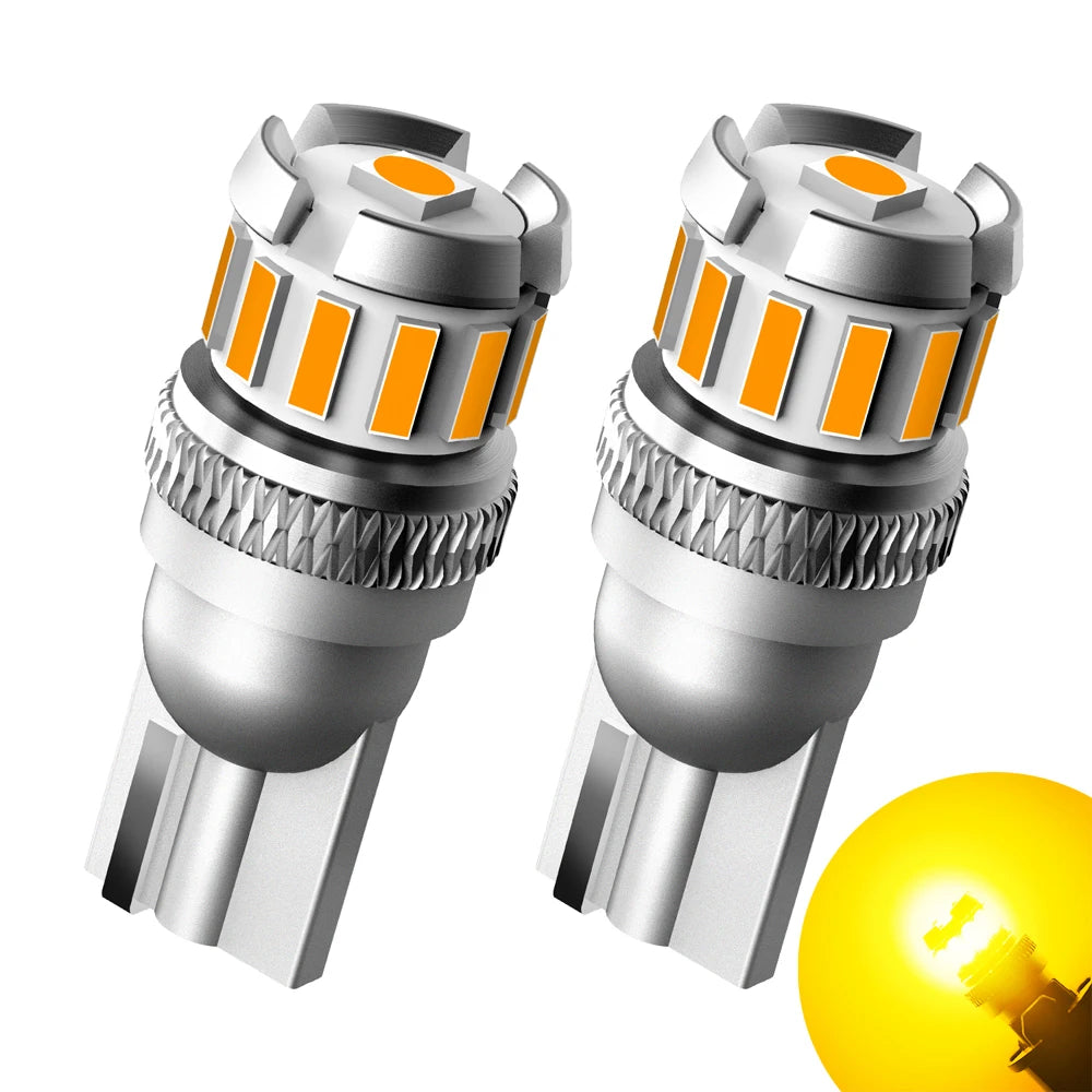 AUXITO 2Pcs Canbus T10 LED White W5W LED Bulb No Error Car Interior Trunk Lights Side Marker License Plate Lamp Red Yellow
