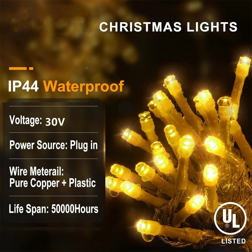 Christmas Outdoor Lights 20m Street Garland Winter Led Icicl