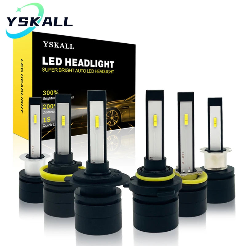 2PC LED Car Headlight Bulb Beam Kit 12V High Power Mini Car 