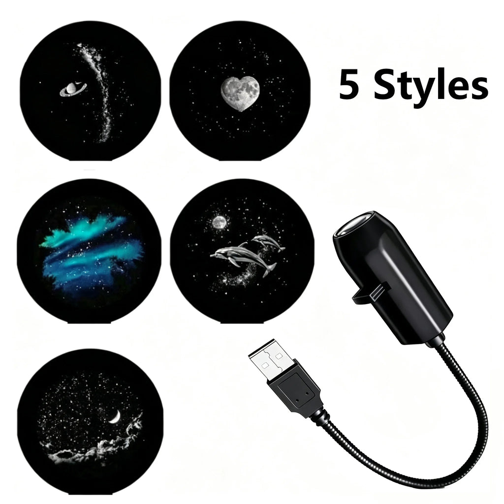 Galaxy Planet Projector Night Light USB Plug And Play HD Star Projector Space Ambient Lighting for Room Ceiling Decor Wall Lamp
