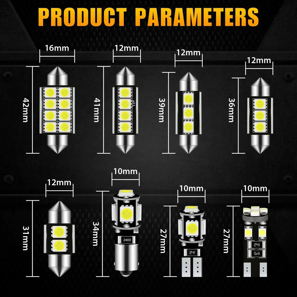 23Pcs T10 5050 Car LED Light Bulb Interior Dome Trunk Licens