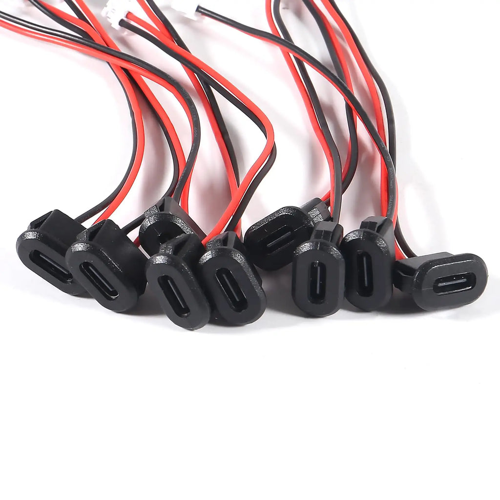 10PCS Type-C Female Chassis Waterproof 2P Solder Wire Type U