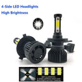 2PCS LED Headlight Bulbs 4 Sides For H11 H4 H7 9005 9006 2 S