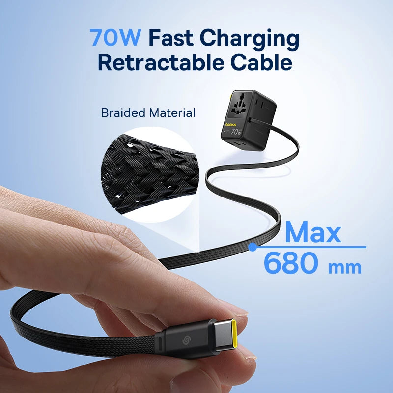Baseus GaN Charger Universal Travel Adapter Built in 70W Ret