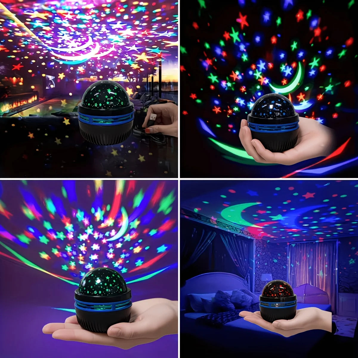 LED Starry Sky Night Lights USB Star Moon Projector Lamp 5V 