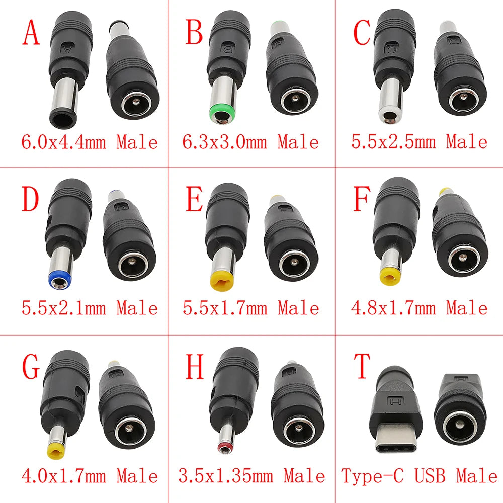 DC Power Male to Female Adapter 6.0x4.4mm 6.3x3.0mm 5.5x2.5m