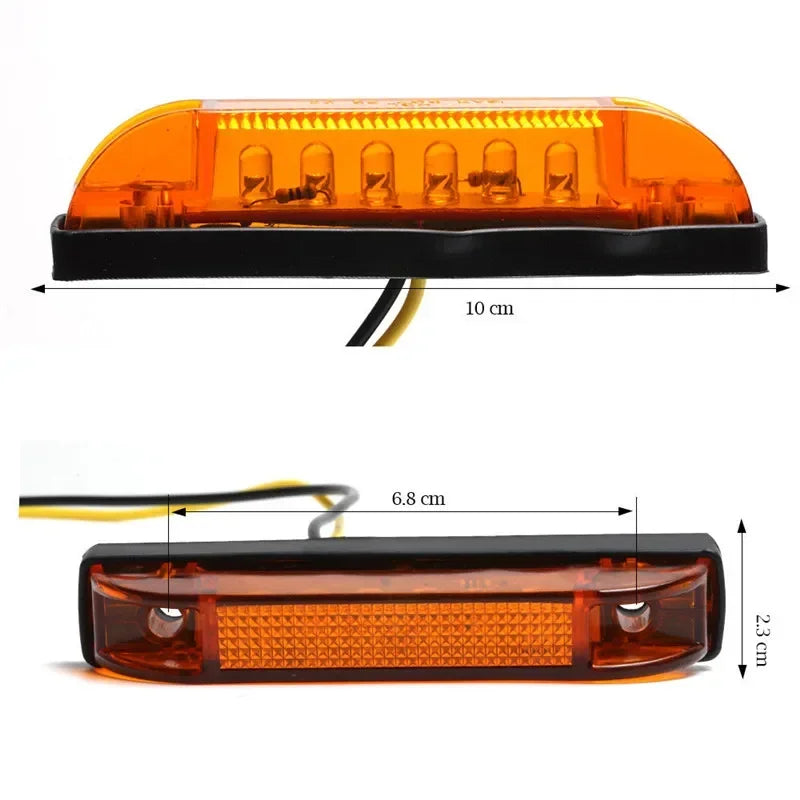2PCS 6 Led Marker Clearance Light strip Bar Car Interior Ext