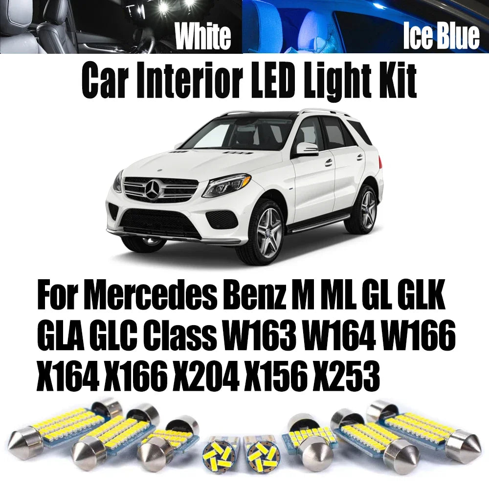 Canbus Car LED Interior Reading Light Kit For Mercedes Benz M ML GL GLK GLA GLC Class W163 W164 W166 X164