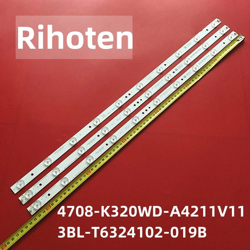 LED Backlight Strip for 3PCS Skyworth LE32D99 32E61HR Light Bar 471R1055 4708-K320WD-A4211V01 K320WD