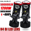 H4 Bi LED Projector Headlights Bulbs 500000LM Powerful Led C