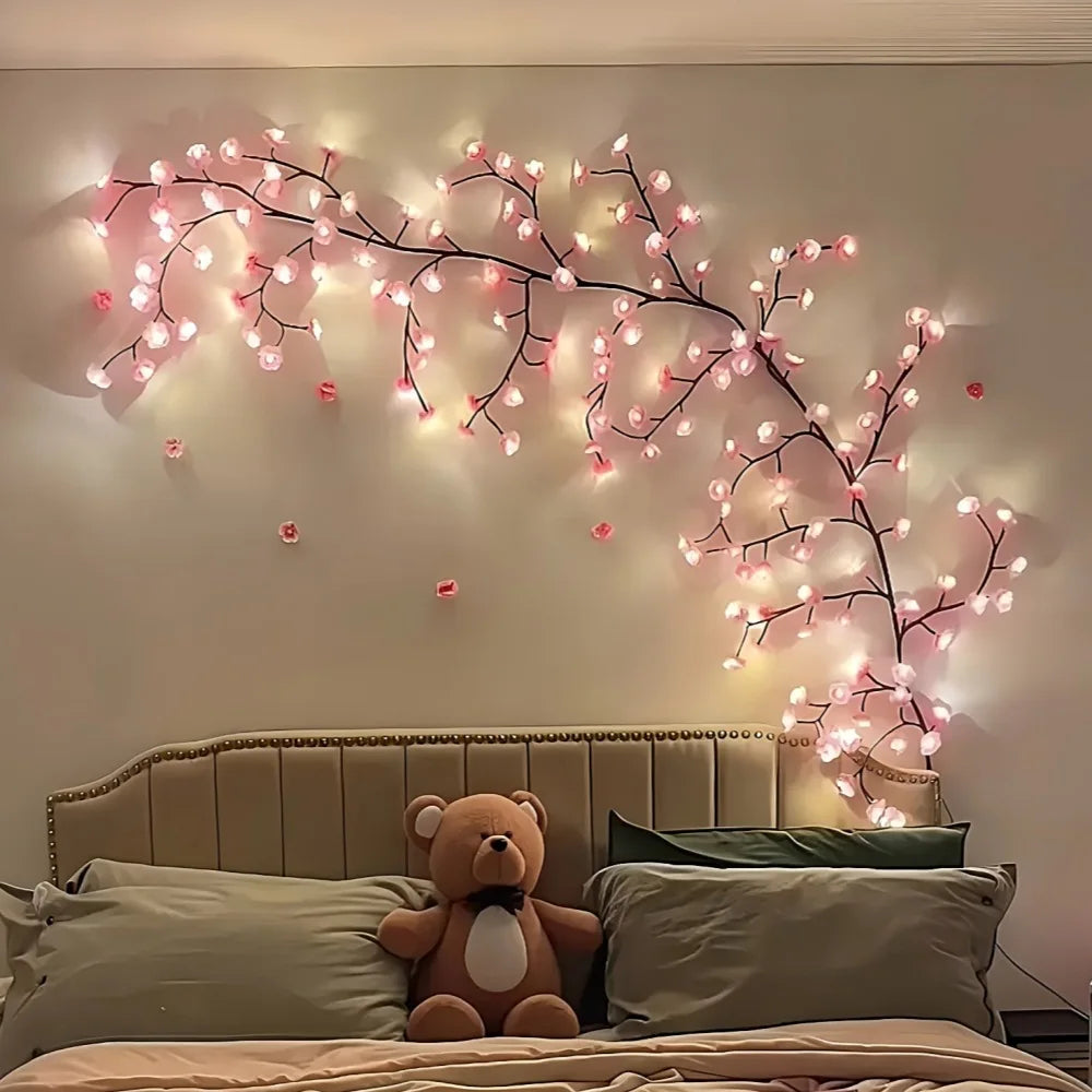 USB 5V 8 Modes Cherry Blossom String Light Artificial Flower