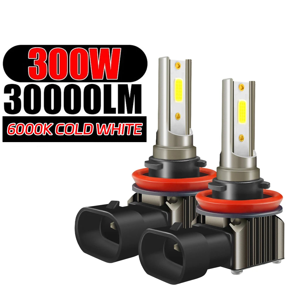 30000LM H8 H11 LED Headlight Bulb H7 H9 9005 HB3 9006 HB4 90