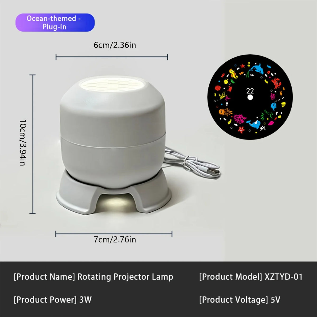 360 Rotating Starry Ocean Projection Night Light Dynamic Pro