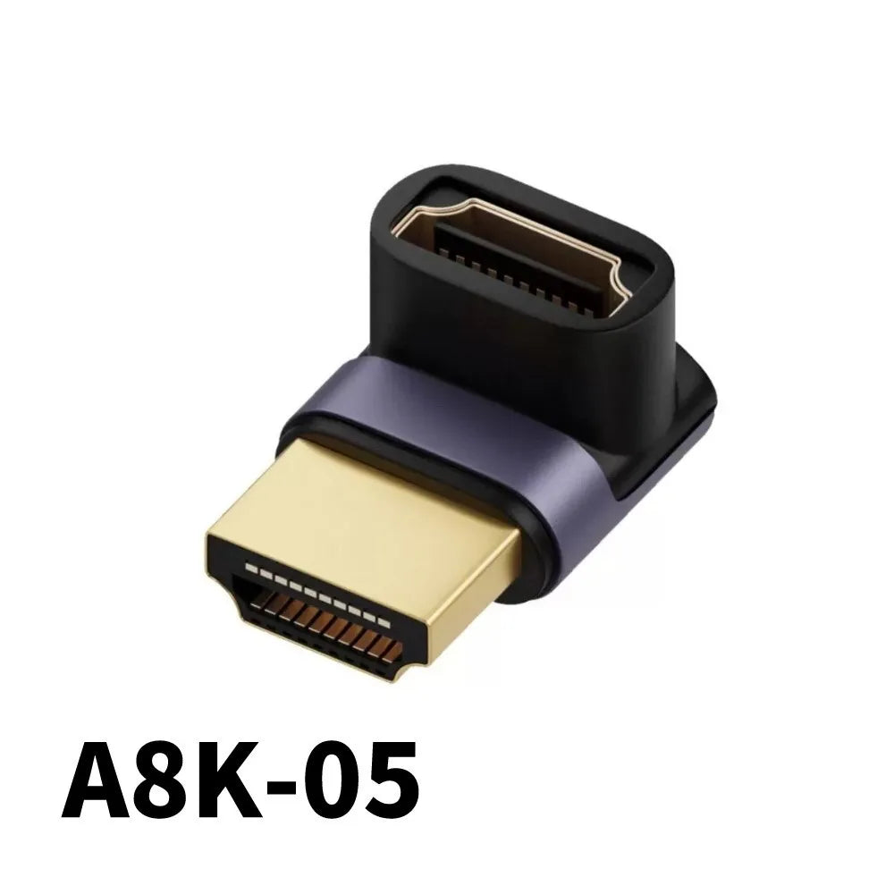 360 Degree Angled U-shaped L Converter Mini HDMI Male to HDMI-compatible 2.1V Female Extension 4K 5K 3D UHD 8K 60Hz Adapter