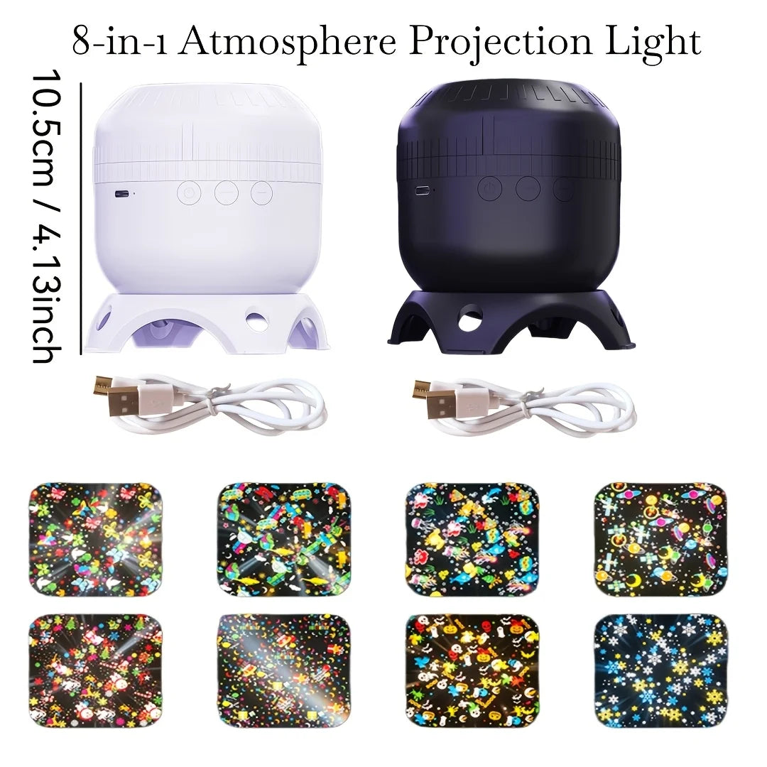 8 IN 1 360 Rotating Star Ocean Projector Light USB Powered M