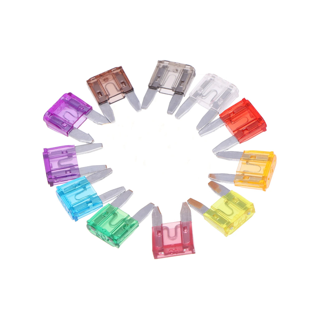 100/50/10pcs Small Mini Car Blade Fuses Zinc Auto Fuse Assor