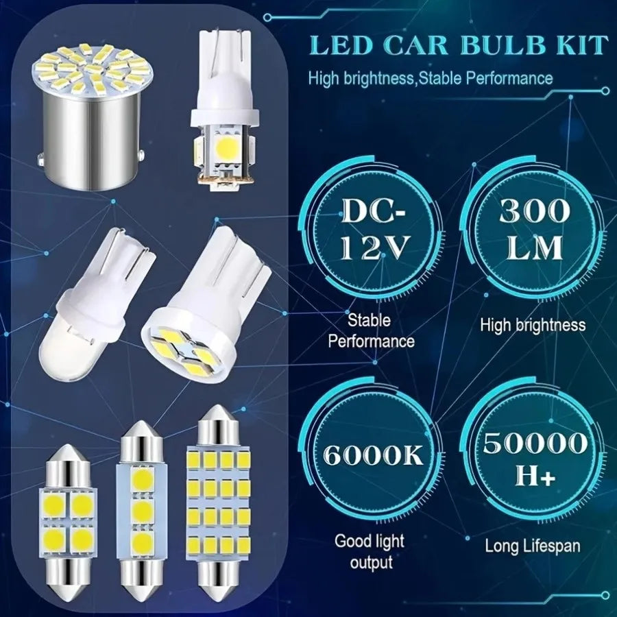 63pcs LED Car Bulb Kit Auto Interior Lights Dome Light 31mm 