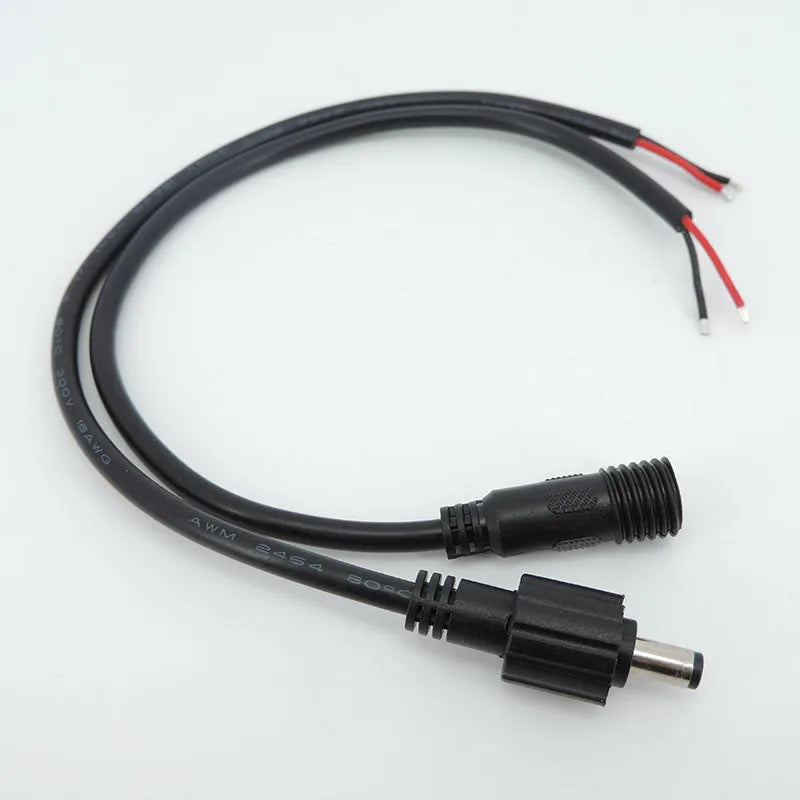2 Pin Core DC Male and Female Cable Connector 5.5 X 2.1mm IP