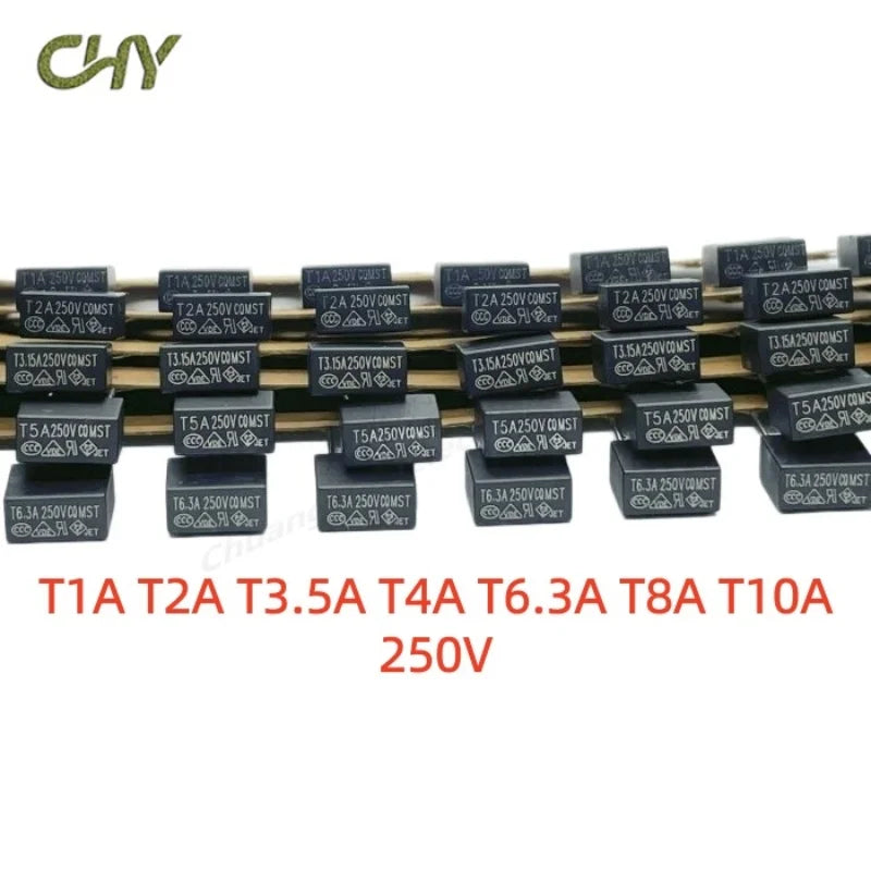 10Pcs/Lot T1A T2A T3.15A T4A T5A T6.3A T8A T10A 250V CQ Squa
