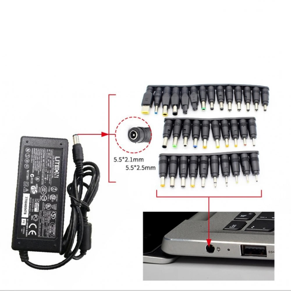 34PCS 8PCS Universal Power Adapter Supply Tips Connector 5.5