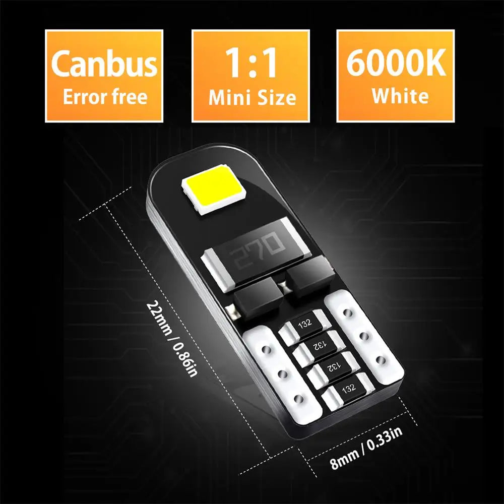 AUXITO 2/10Pcs W5W T10 LED Canbus No Error Bulb Car Interior