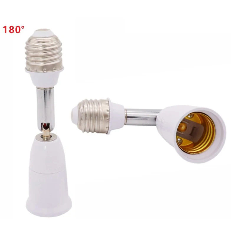 Universal E27 to E27 Lengthened Lamp Base 180 degree Rotatio