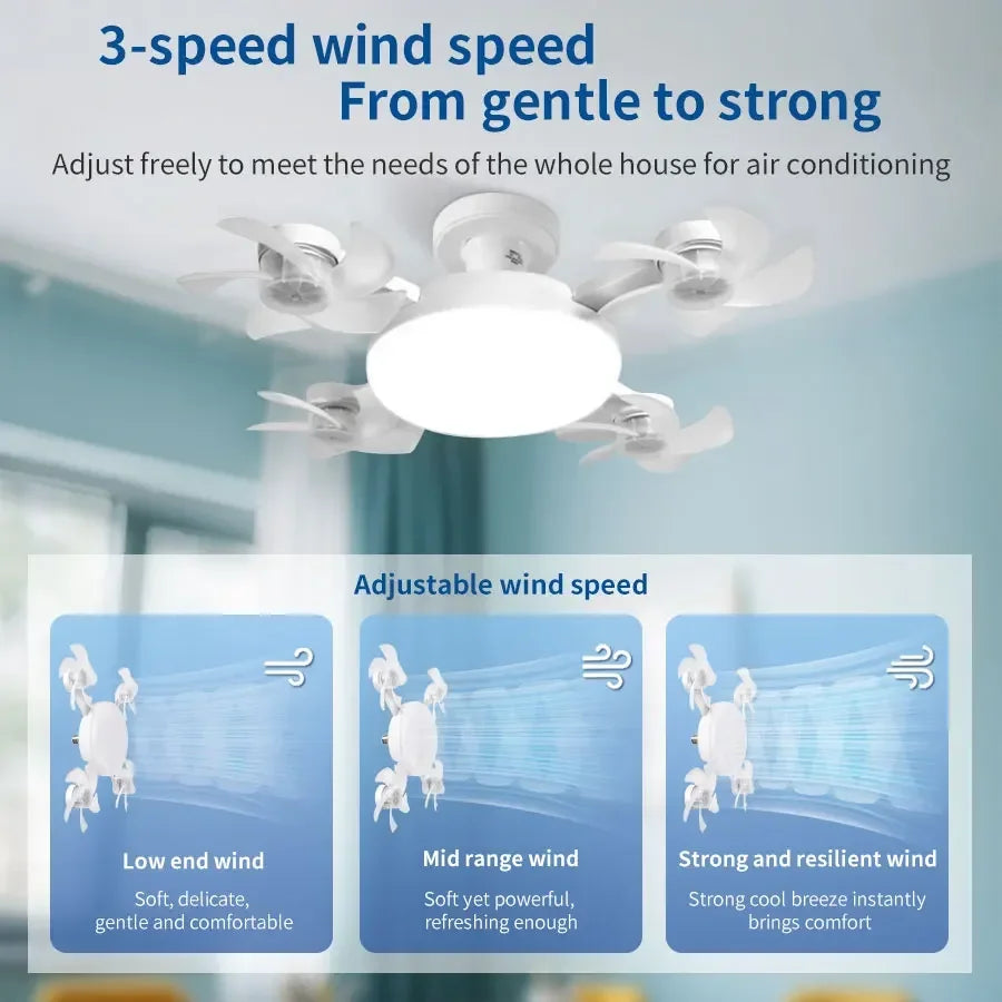 E27 Fan Light 2-in-1 60W Drone Design Ceiling Fan Light with