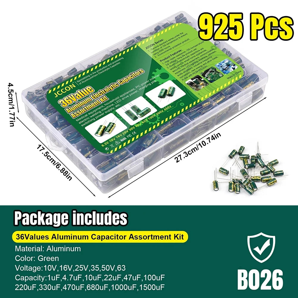 15/24/36 Values 225/460/925Pcs Aluminum Electrolytic Capacit
