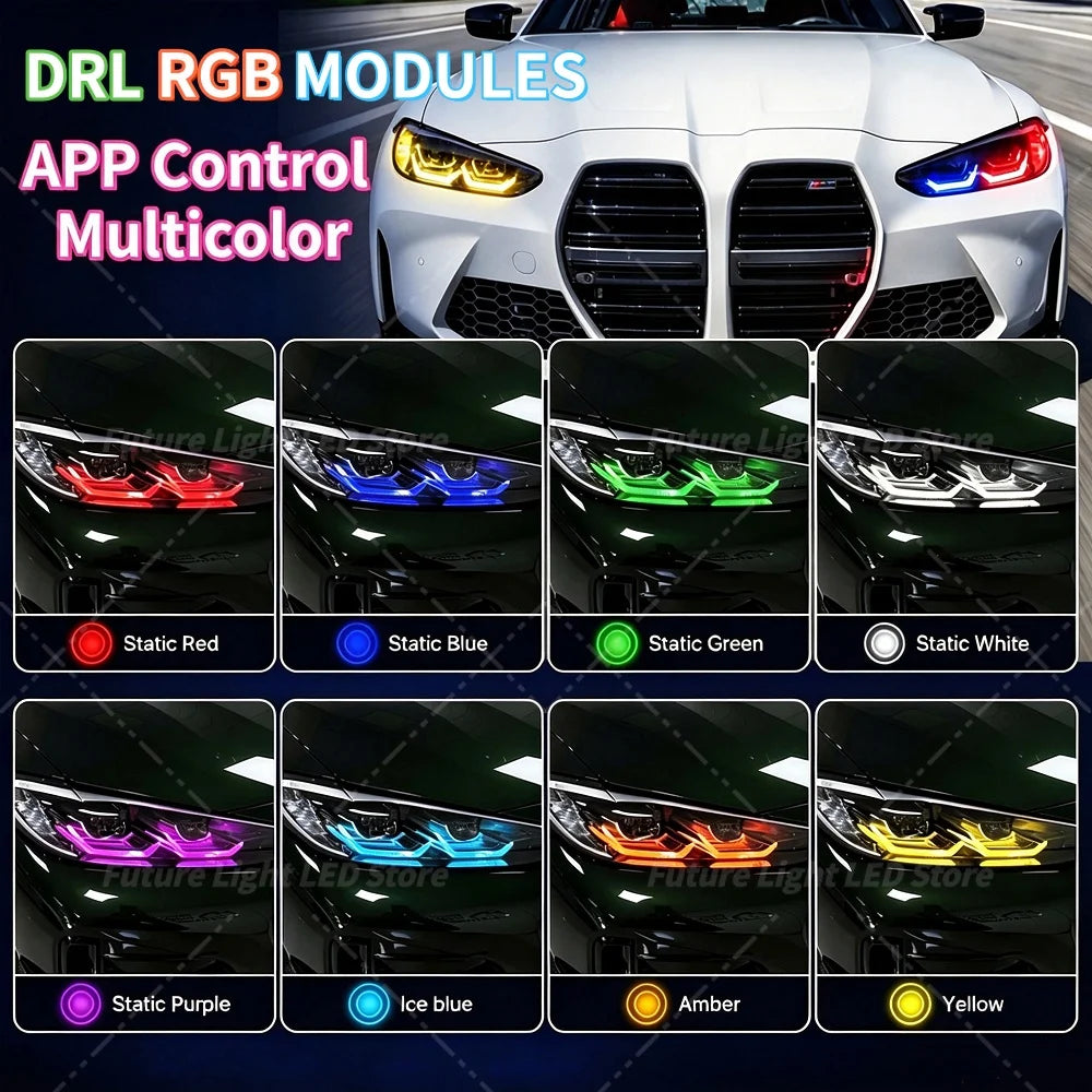 DRL Modules Multicolor Plug and Play For BMW M3 M4 G80 G82 4 Series G22 G23 G26 21-24 APP Control Daytime