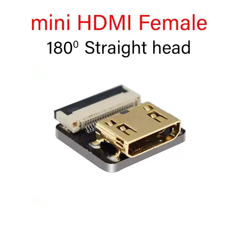 FPV HDMI-Compatible Connector Flexible Flat Cable Raspberry Pi 4 Micro HDMI To HDMI/Mini HDMI Female 90 Degree FFC 20pin