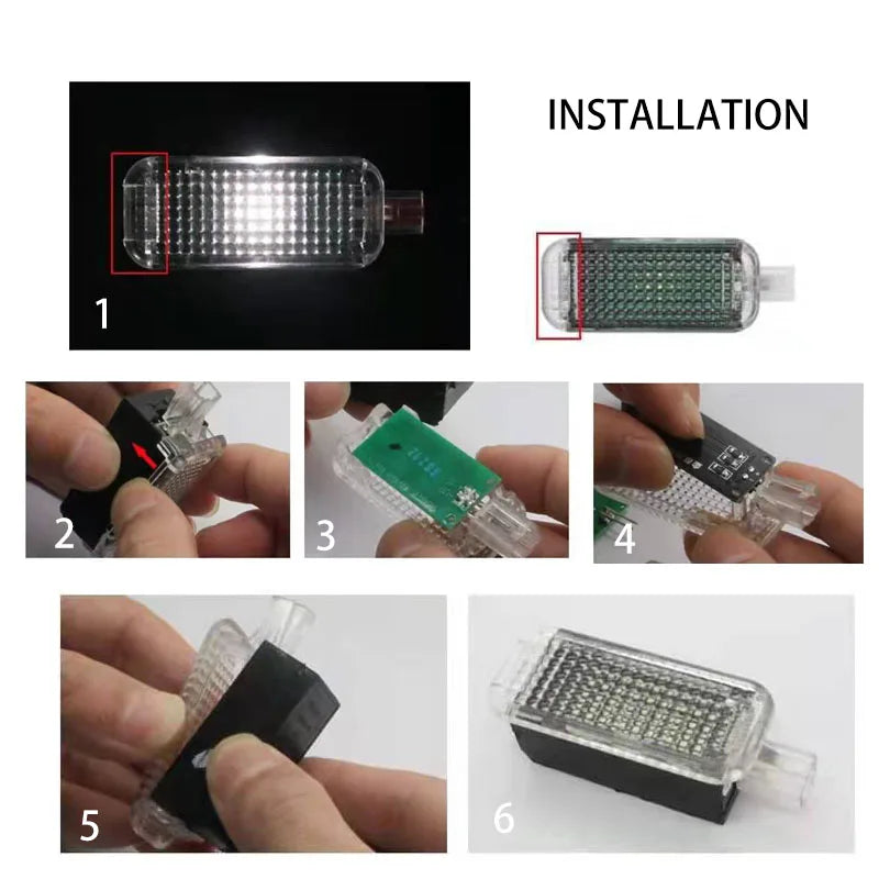 2pcs Ice Blue Red White Purple 3-SMD Car Interior LED Footwe