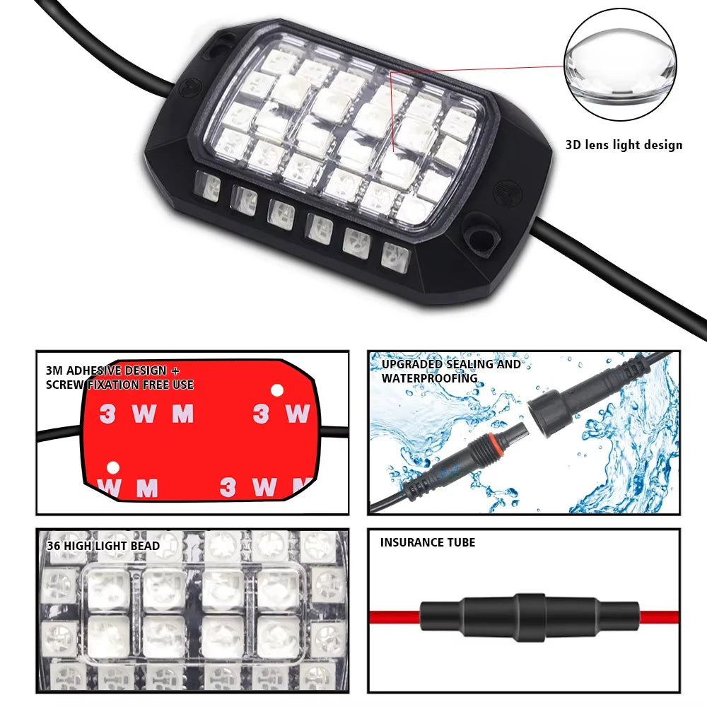 RGB LED Ambient Light Remote APP Control Waterproof Super Br