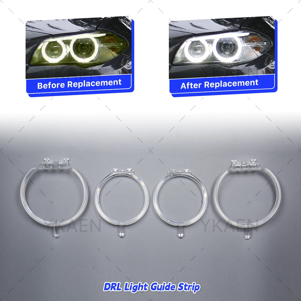 Angel Eyes DRL Light Guide Tube Plate Strip Bar For BMW 5 Series F10 F18 2014-2017 Headlight Daytime Running