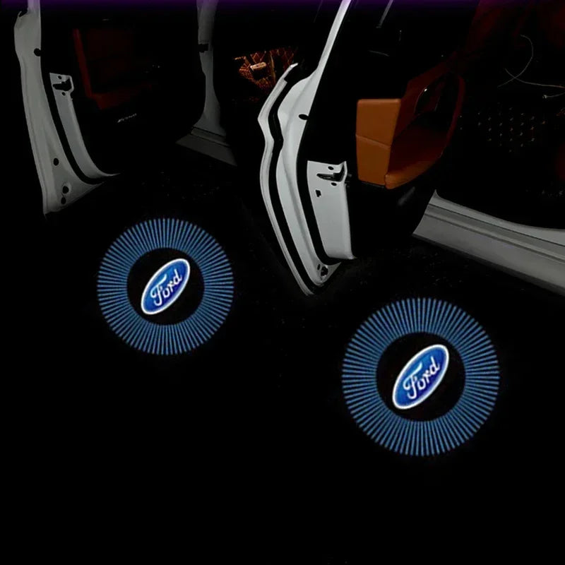 2PCS LED Lights Car Door Welcome Shadow Projector Lamps For Ford Logo Mustang Focus Fusion Transit Fiesta Explorer Ranger Smax