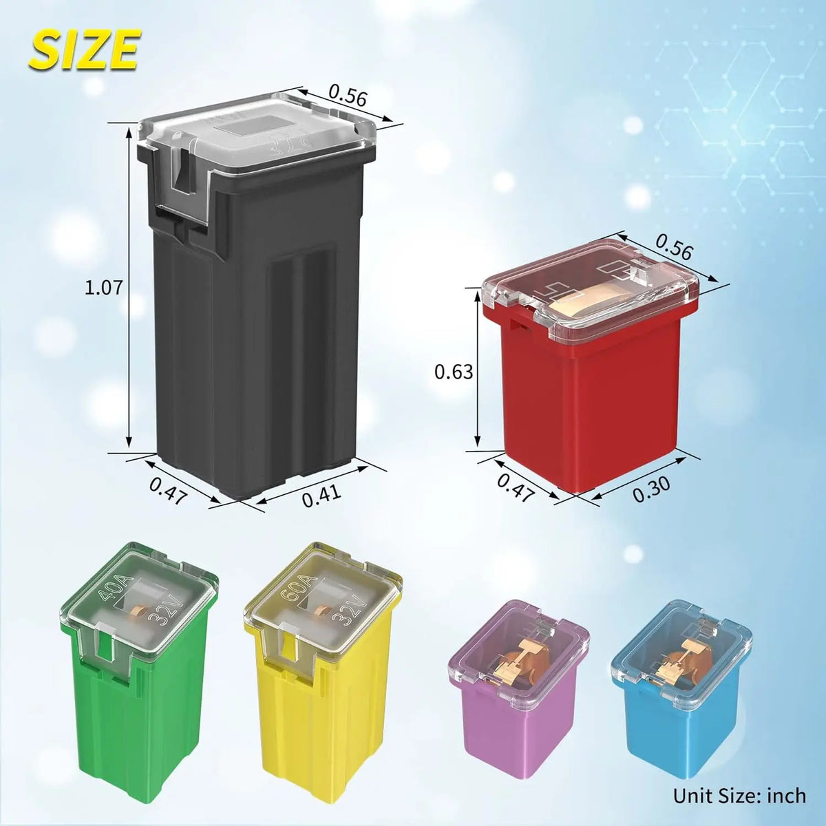 DaierTek 36Pcs Jcase Fuse Automotive Tall/Standard and Low P