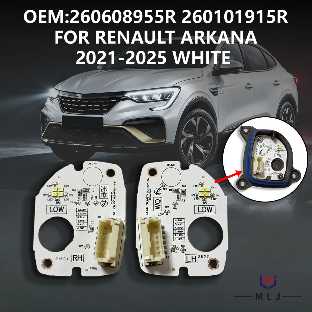 DRL Replacement LED Light Source Module Halo Angel Eyes White Board For Renault Arkana 2021-2025 Headlamp for