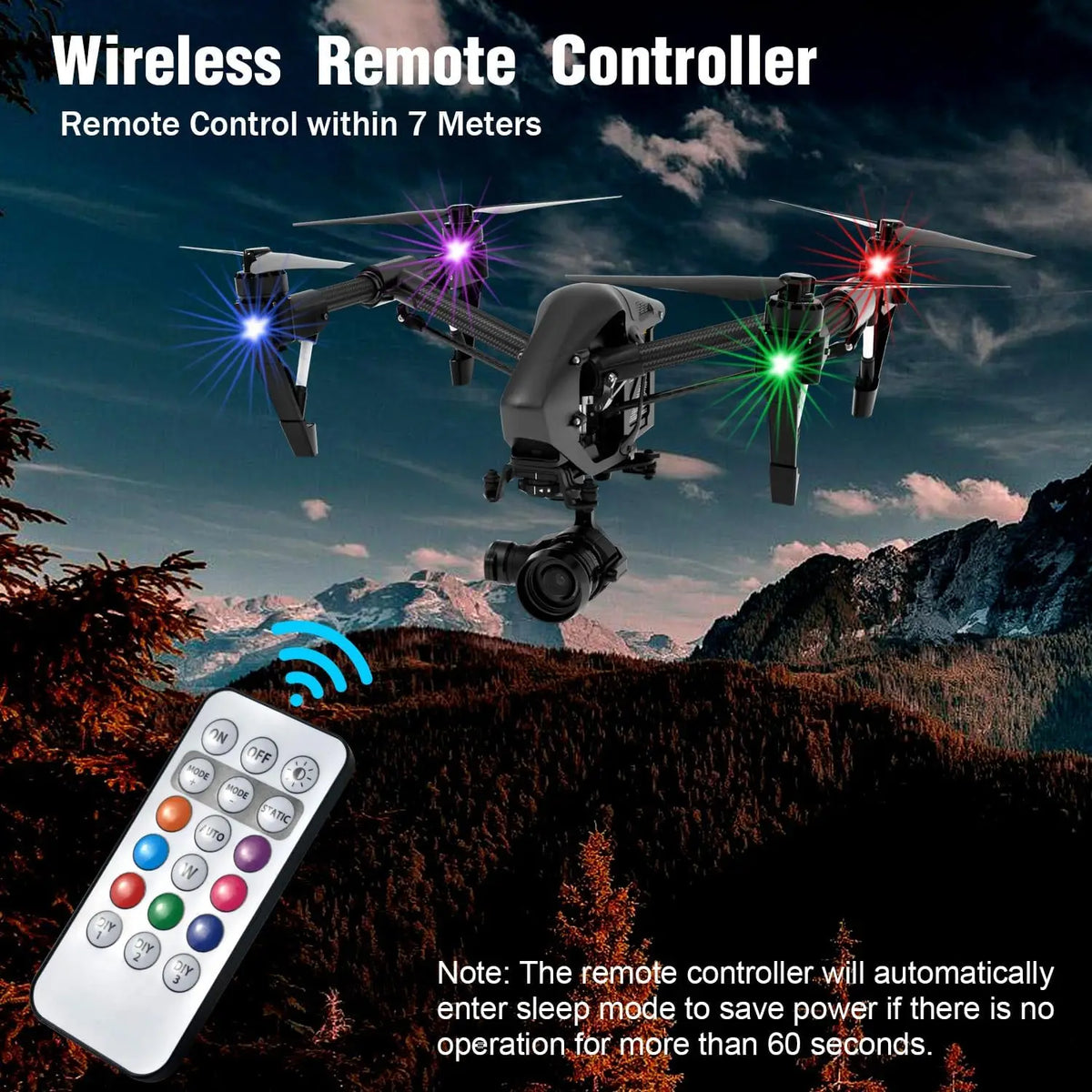 Wireless LED Strobe Lights with Remote Control 8 Colors Rech