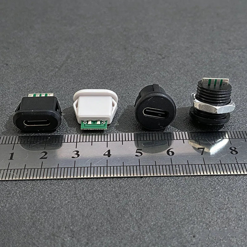 Type-C Female Socket 6 Pin Waterproof Connector USB-C Charge