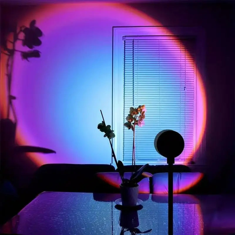 Sunset Projector LED Lamp Art Deco Style Metal and Crystal U