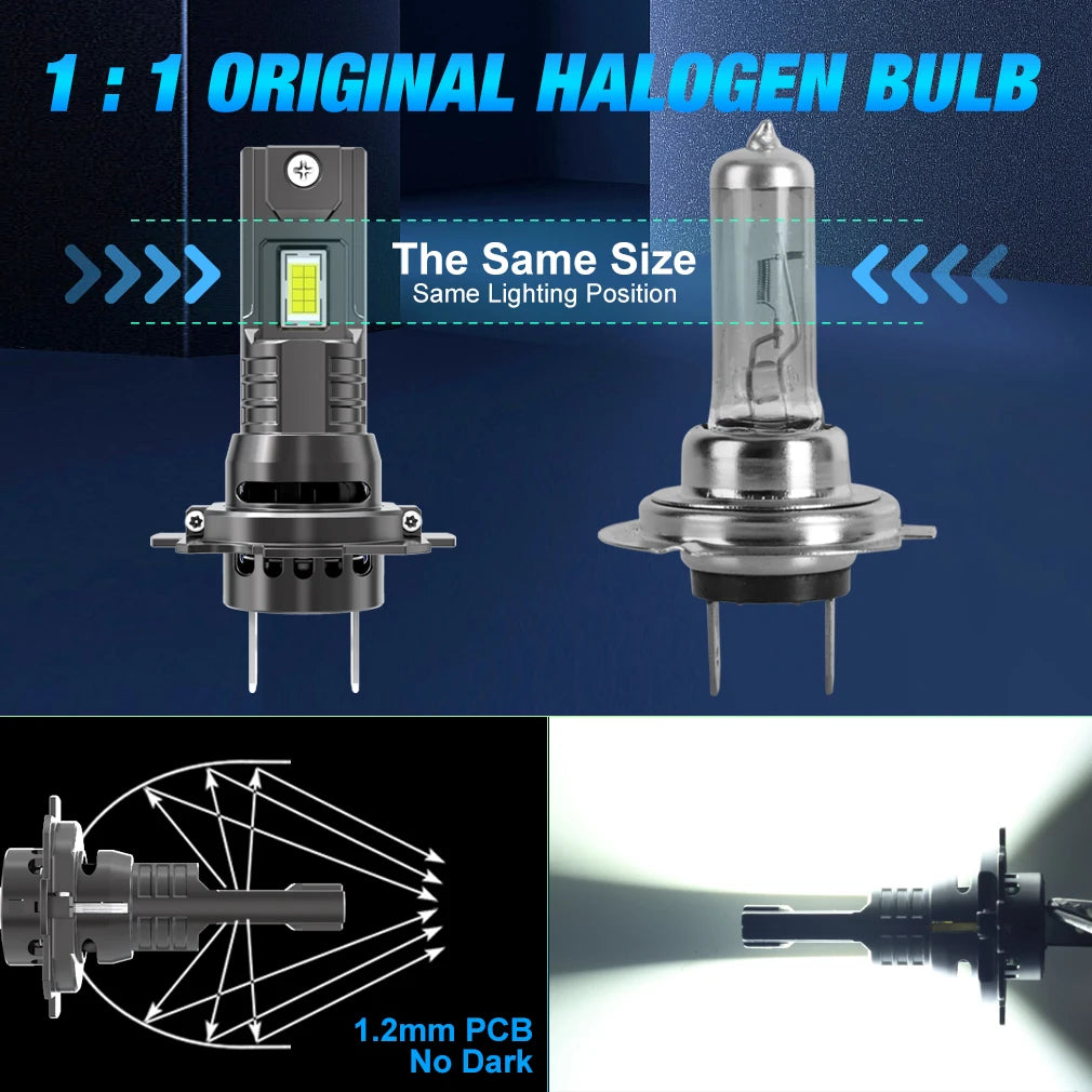 30000LM H7 LED Headlight Kit Mini Canbus H7 Led Bulb 130W 35