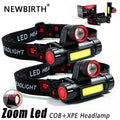 Portable Mini Powerful LED Headlamp XPE+COB USB Rechargeable