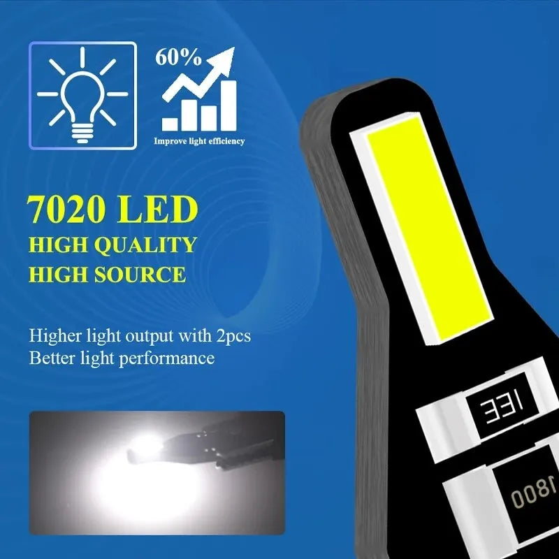 10 PCS T10 W5W LED Canbus Bulb 194 168 7020 Cob 2SMD Car Int