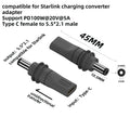 For Starlink Mini Cable 2M(6.6ft) Starlink Mini DC Power Type-C Input Replacement Cable Waterproof Outerdoor Barrel Jack Chargin
