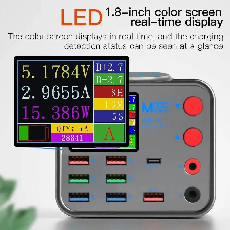 DianBa No. 1 PD 8-Port LCD Multi-Function Fast Charger Wirel