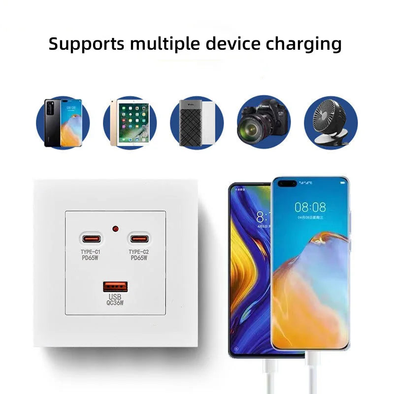 High-End New Pop Gallium Nitride USB Socket 65W Fast Chargin