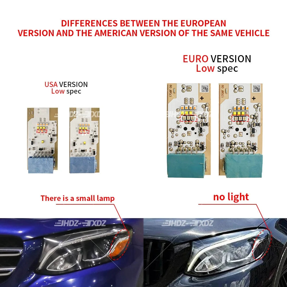 DRL LED Boards For Mercedes-Benz GLC W253 GLC250 GLC200 2016-2019 Headlight Daytime Running Light Module