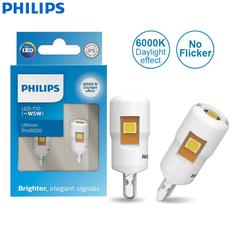 Philips LED T10 W5W Ultinon Pro6000 4000K 6000K White Bright