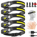 USB Rechargeable LED Sensor Headlamp COB Headlight Head Torc