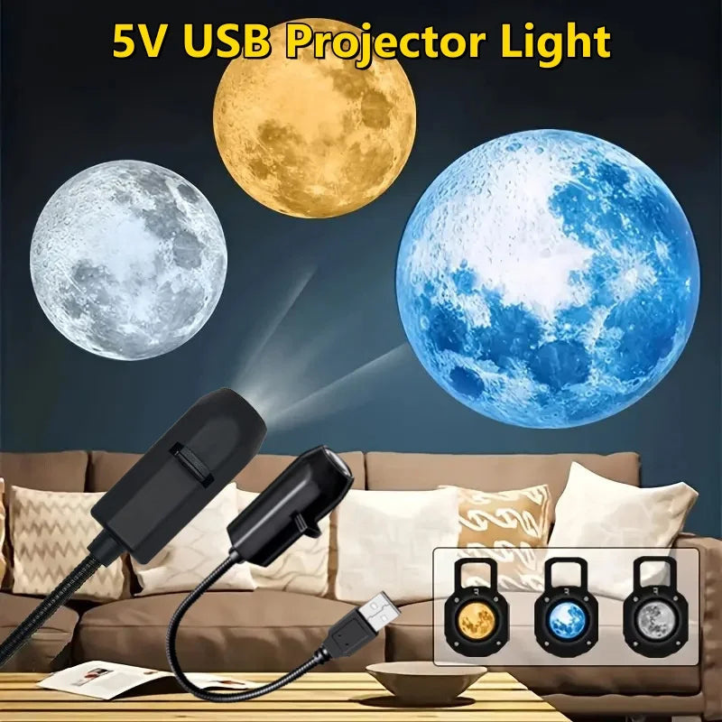 5V USB Projector Light Moon Earth Planet Night Light Switcha