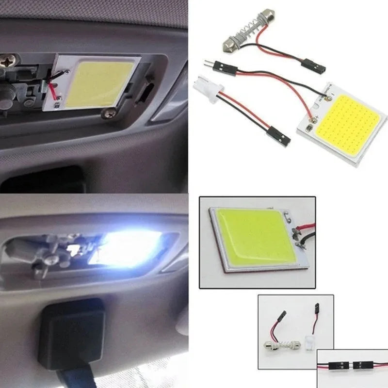 4Pcs T10 COB LED Car Bulbs 24-SMD 4W 12V 6000K White for Dom